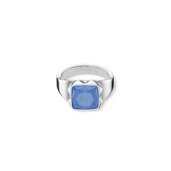 COEUR DE LION Ring Spikes Quadrat Aventurin Silber-Blau- Aber