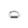 COEUR DE LION Ring Square Stripes Silber-Schwarz- Aber