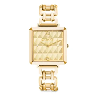 COEUR DE LION Sehen Sie sich die ikonischen Cube Spikes Statement Gold an- Uhren