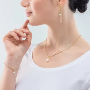 COEUR DE LION Solitär-Süßwasserperlen-Armband Gold- Hochzeit