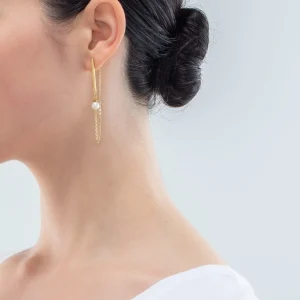 COEUR DE LION Solitär-Süßwasserperlen-Ohrringe Gold- Perlenohrringe