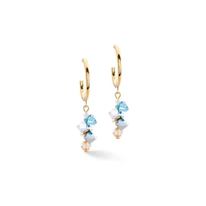 COEUR DE LION Tanzende Kristalle Ohrringe Gold Aqua- Ohrstecker