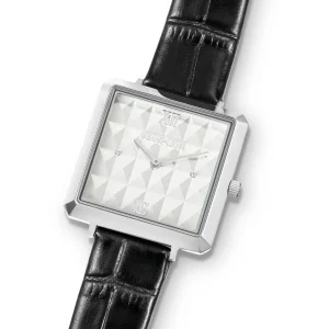 COEUR DE LION Uhr Iconic Cube Spikes Silber Armband Leder Schwarz- Uhren