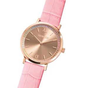 COEUR DE LION Uhr Round Pastel Lovers Roségold Armband Leder Rosa- Uhren