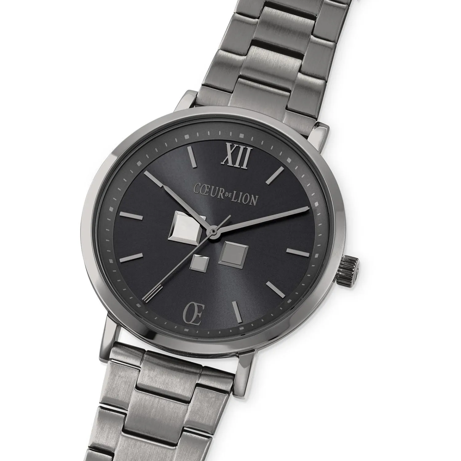 uhr_round_statement_unise_1-5.webp COEUR DE LION Uhr Round Statement Unisex Anthrazit Sunray Edelstahl Light Gun Metal- Uhren