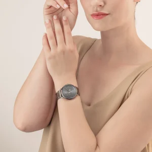 COEUR DE LION Uhr Round Statement Unisex Anthrazit Sunray Edelstahl Light Gun Metal- Uhren