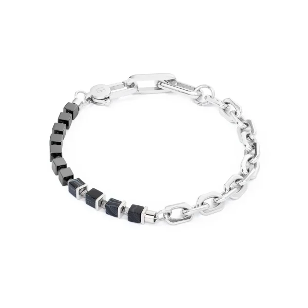 COEUR DE LION Unisex-Armband Fusion Link Chain Schwarz- Edelsteinarmbänder