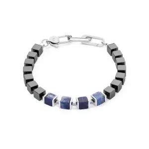 COEUR DE LION Unisex-Armband Precious Cubes Blau- Echter Stein