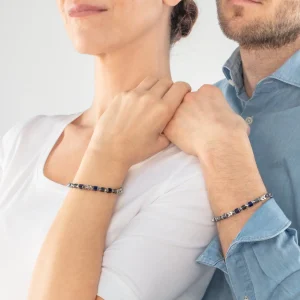 COEUR DE LION Unisex-Armband Würfel & Kette Blau- Edelsteinarmbänder