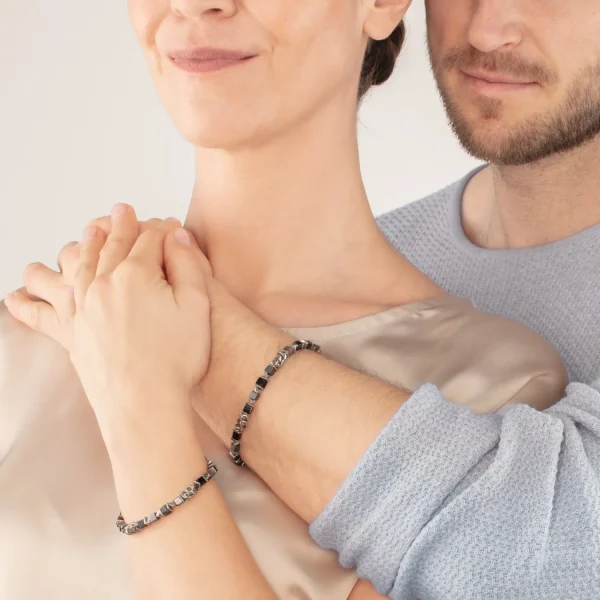 COEUR DE LION Unisex-Armband Würfel & Kette Schwarz- Unisex-Armbänder